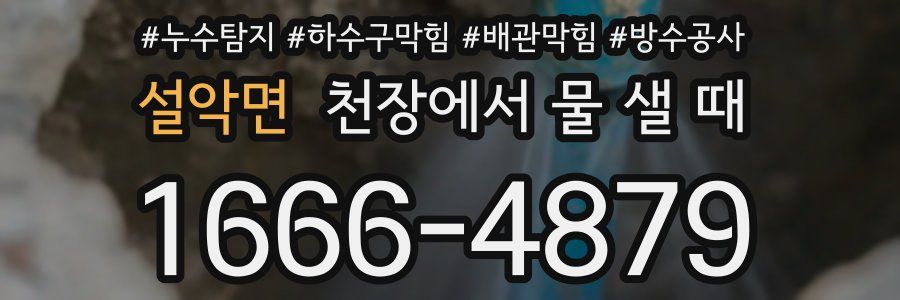 설악면 천장에서 물 샐 때