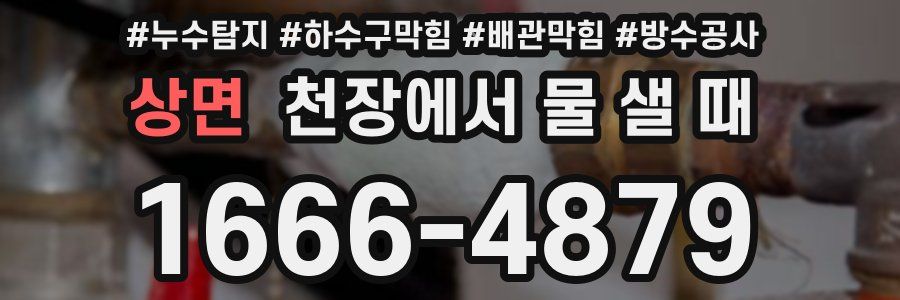 상면 천장에서 물 샐 때