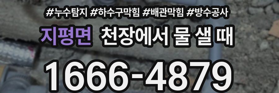 지평면 천장에서 물 샐 때