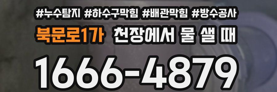 북문로1가 천장에서 물 샐 때