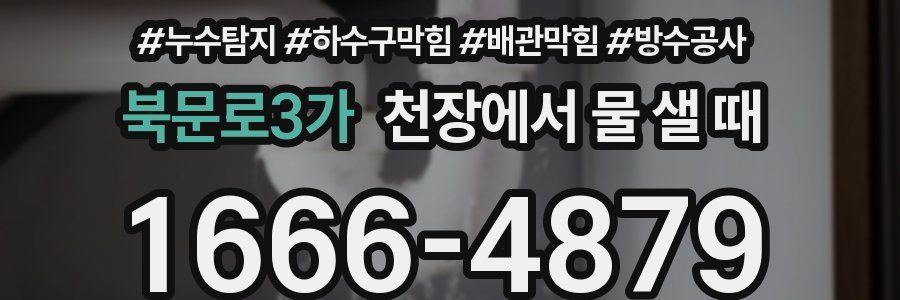 북문로3가 천장에서 물 샐 때
