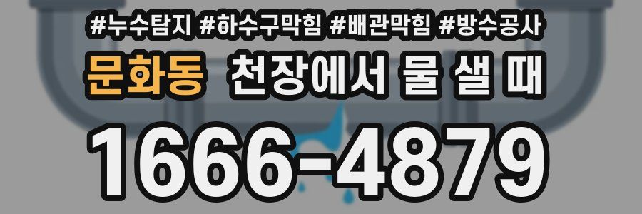 문화동 천장에서 물 샐 때