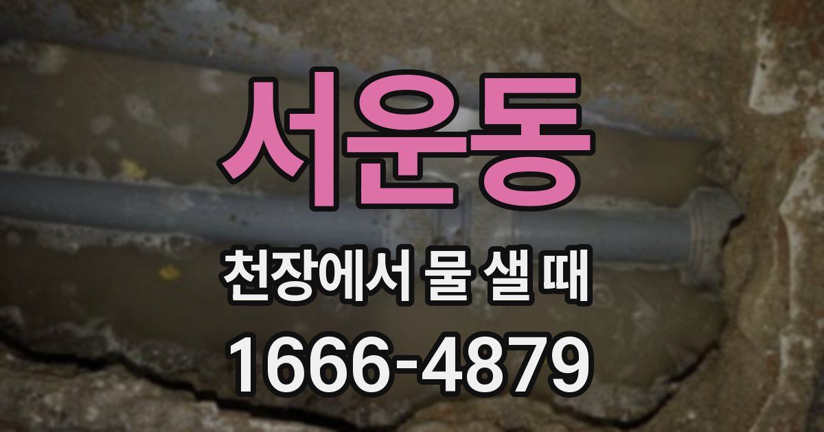 서운동 천장에서 물 샐 때