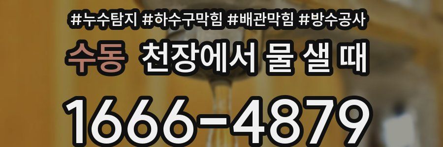 수동 천장에서 물 샐 때