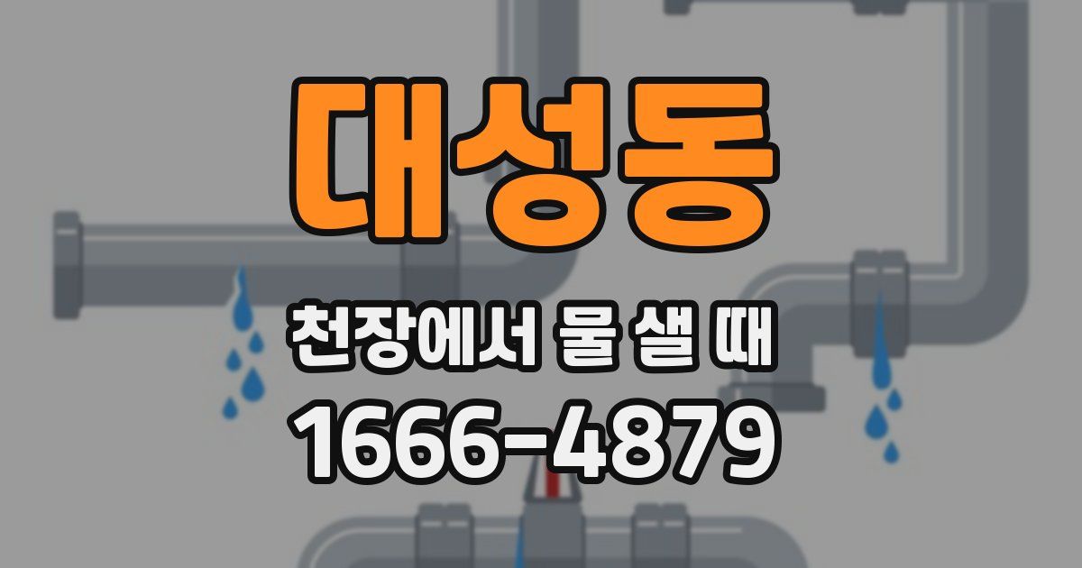 대성동 천장에서 물 샐 때