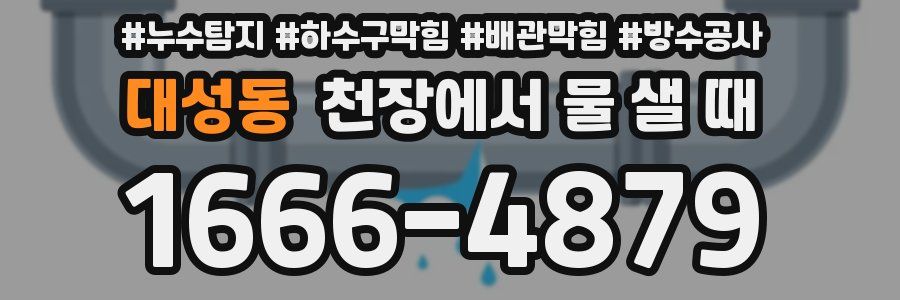대성동 천장에서 물 샐 때