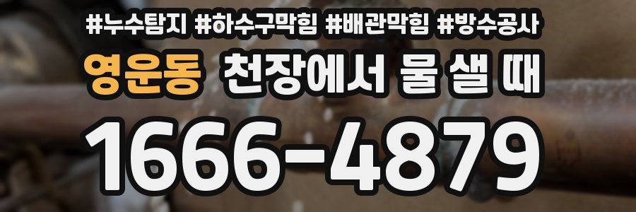 영운동 천장에서 물 샐 때
