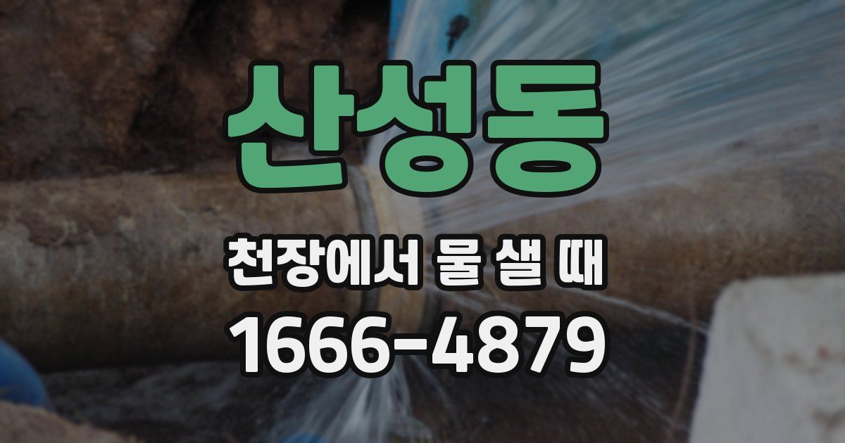 산성동 천장에서 물 샐 때