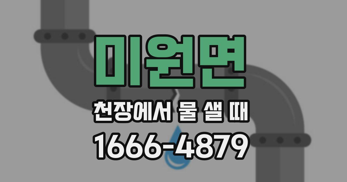 미원면 천장에서 물 샐 때
