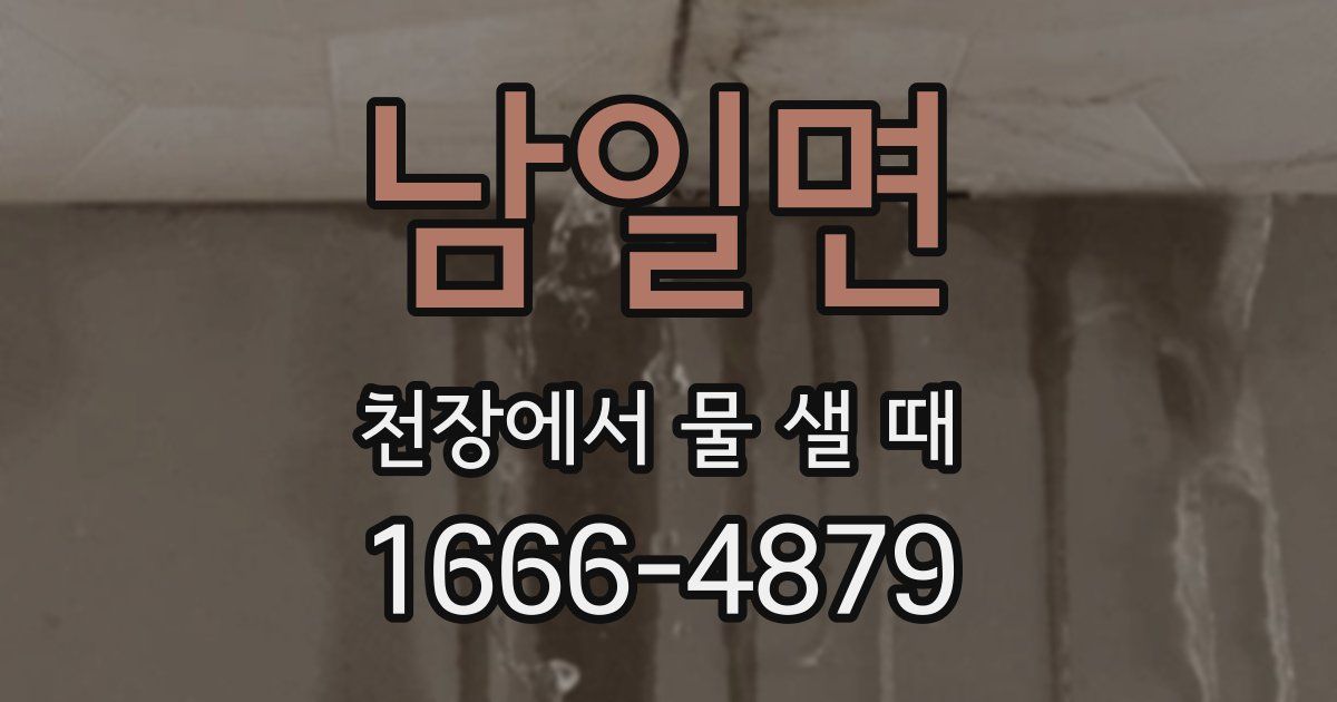 남일면 천장에서 물 샐 때