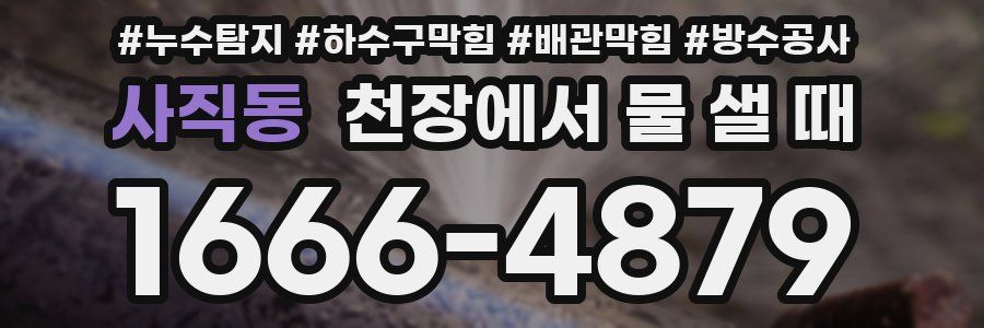 사직동 천장에서 물 샐 때