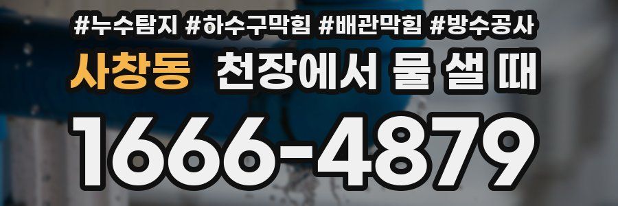 사창동 천장에서 물 샐 때