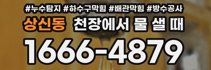 상신동 천장에서 물 샐 때