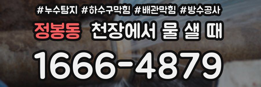 정봉동 천장에서 물 샐 때
