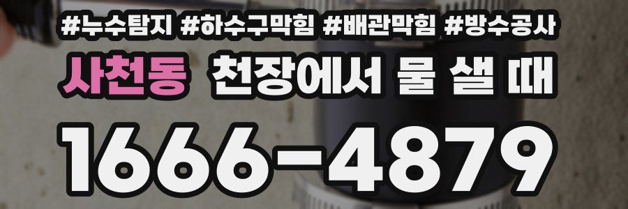 사천동 천장에서 물 샐 때