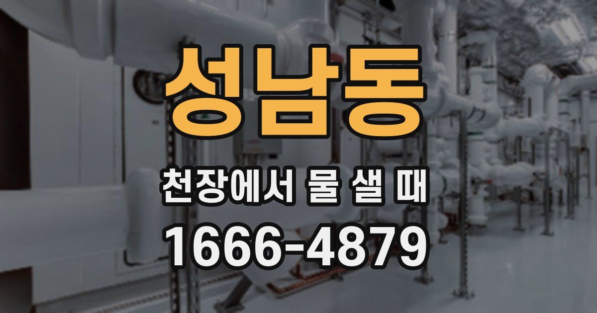 성남동 천장에서 물 샐 때