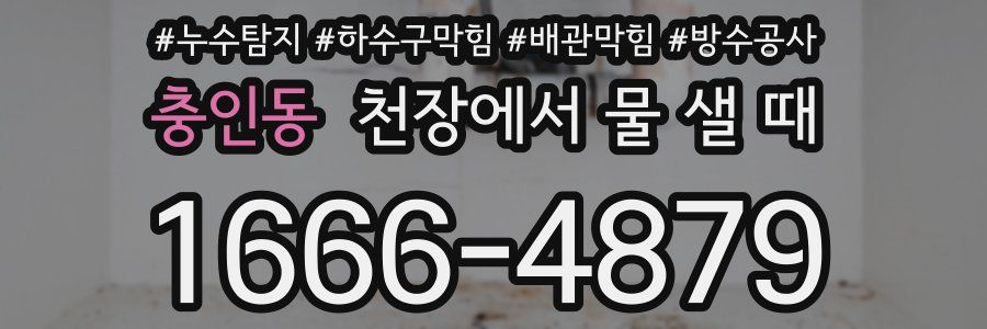 충인동 천장에서 물 샐 때