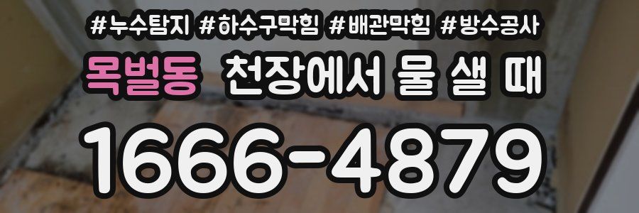 목벌동 천장에서 물 샐 때