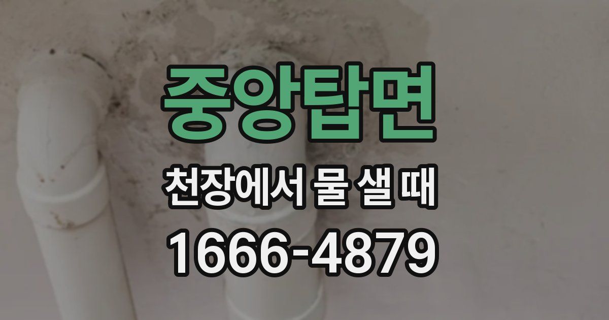 중앙탑면 천장에서 물 샐 때