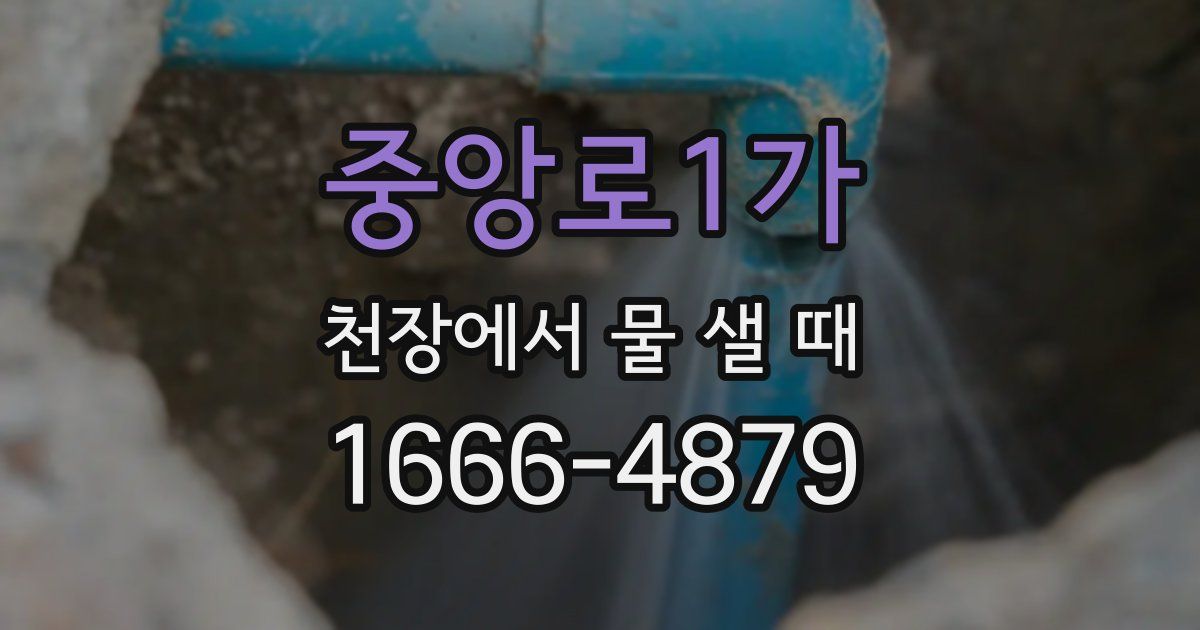 중앙로1가 천장에서 물 샐 때