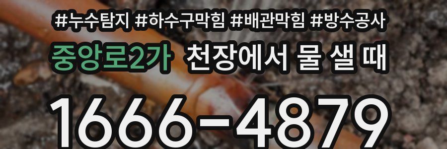 중앙로2가 천장에서 물 샐 때