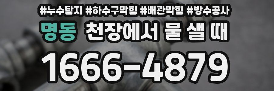 명동 천장에서 물 샐 때