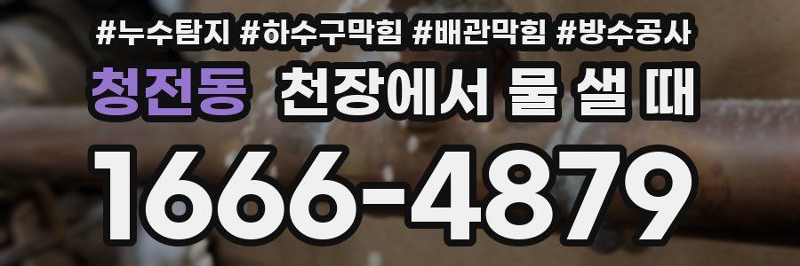 청전동 천장에서 물 샐 때
