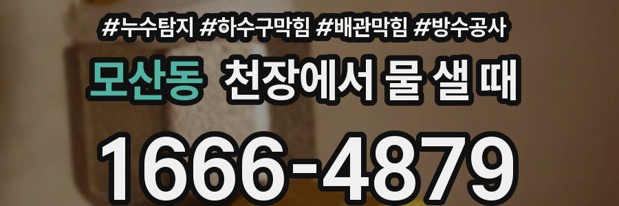 모산동 천장에서 물 샐 때
