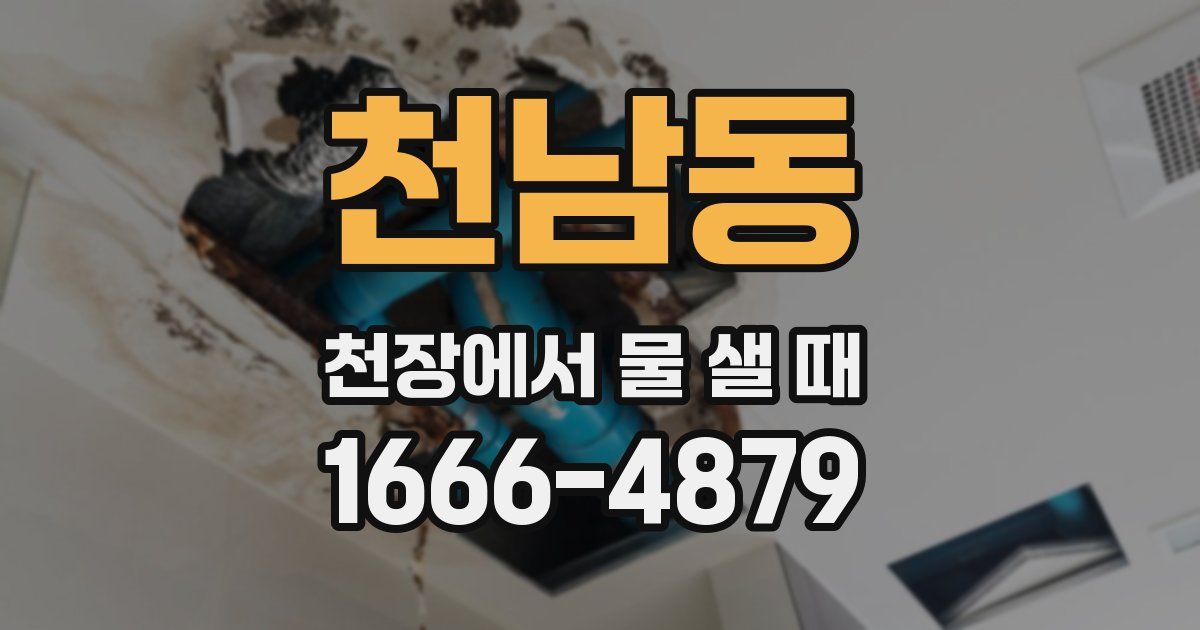 천남동 천장에서 물 샐 때