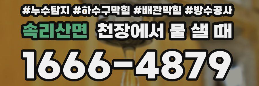 속리산면 천장에서 물 샐 때
