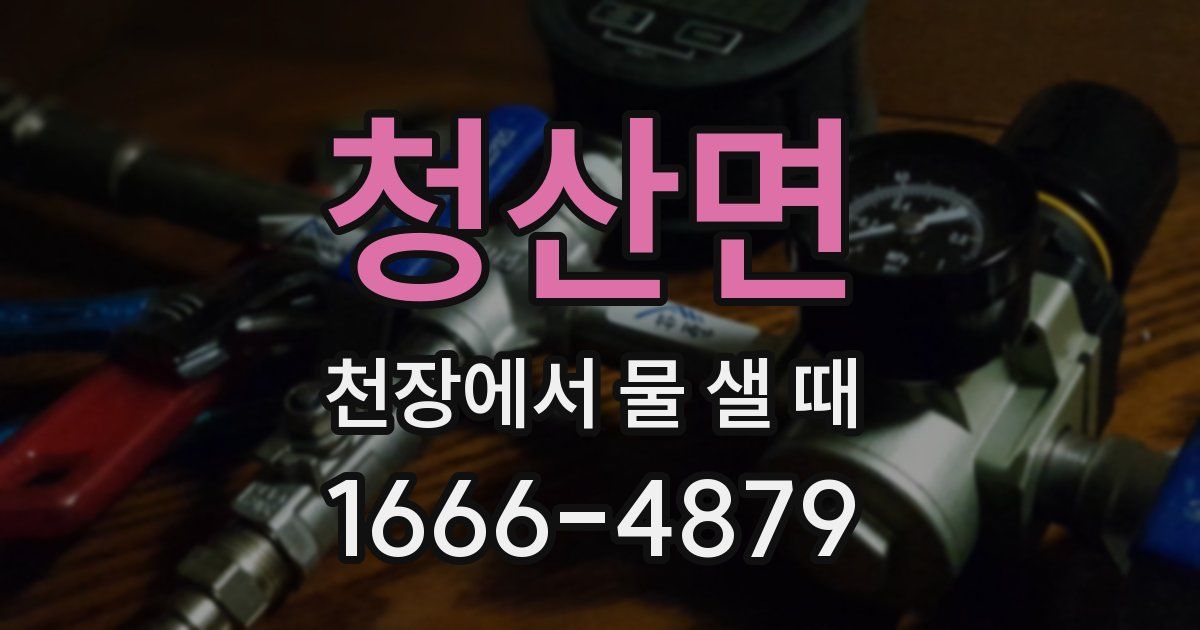 청산면 천장에서 물 샐 때