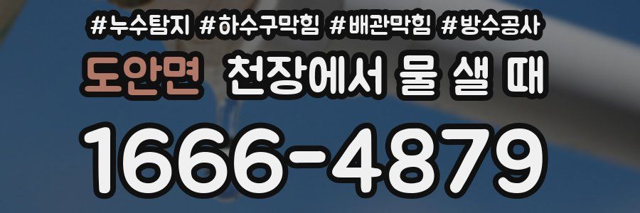 도안면 천장에서 물 샐 때