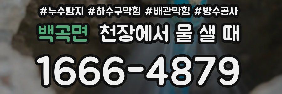 백곡면 천장에서 물 샐 때