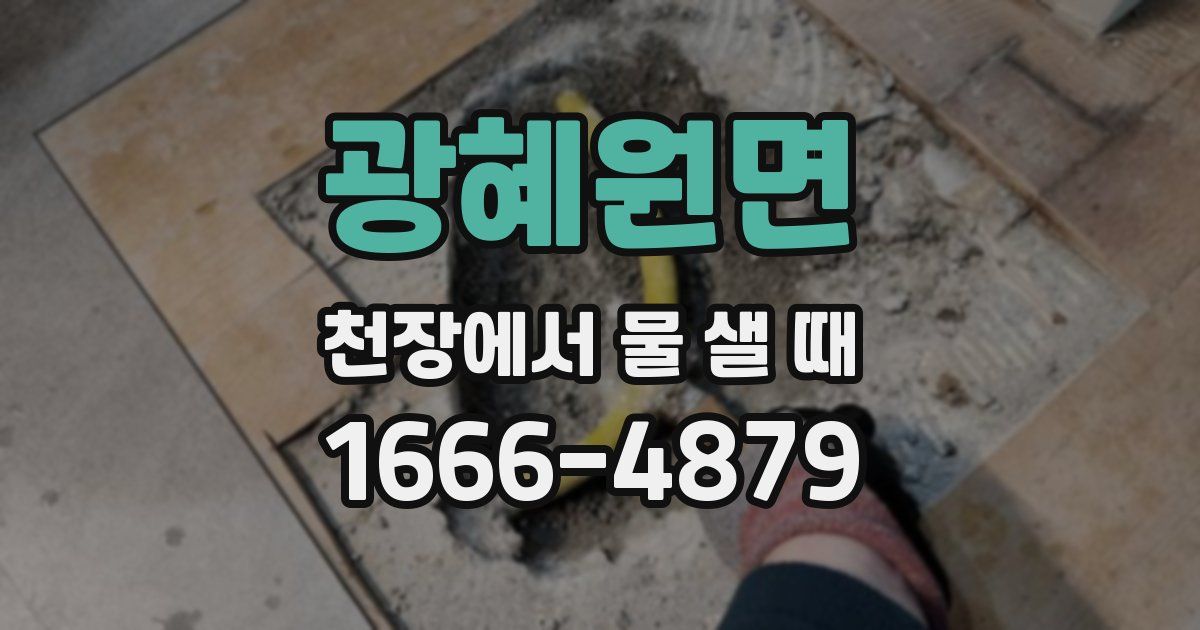 광혜원면 천장에서 물 샐 때