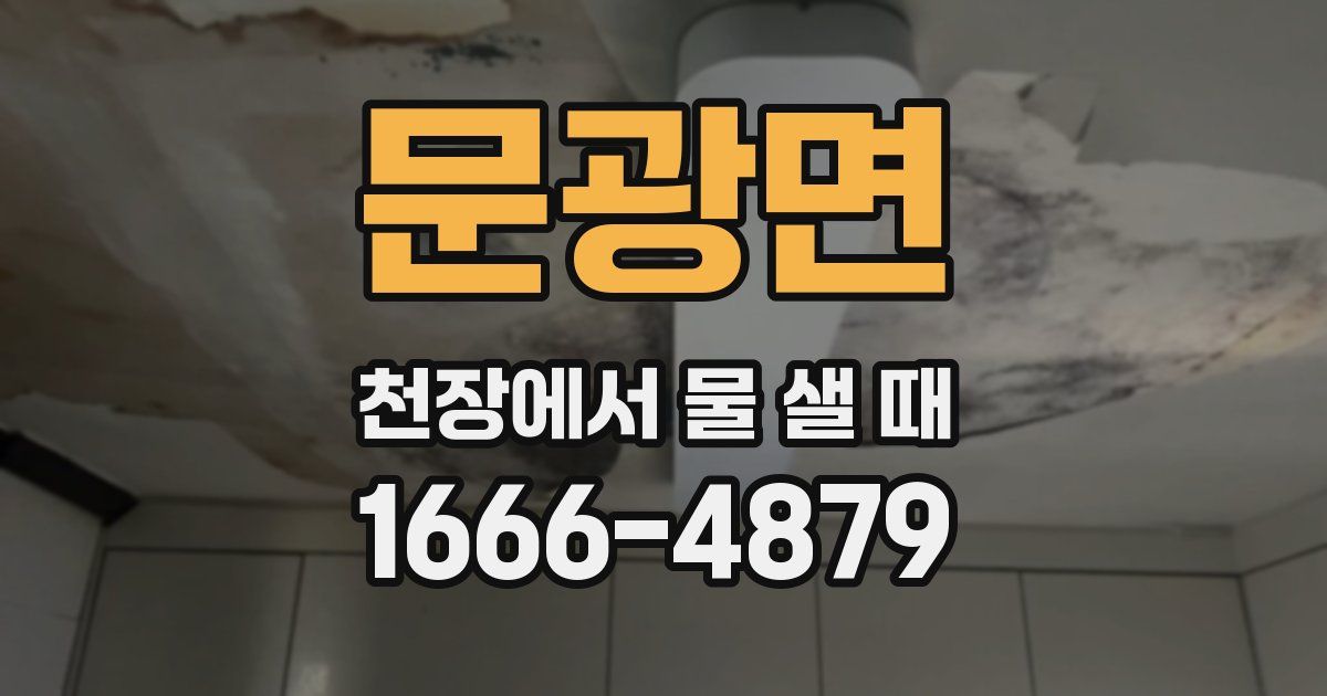 문광면 천장에서 물 샐 때