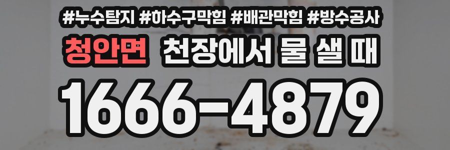 청안면 천장에서 물 샐 때