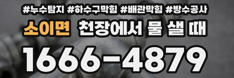 소이면 천장에서 물 샐 때