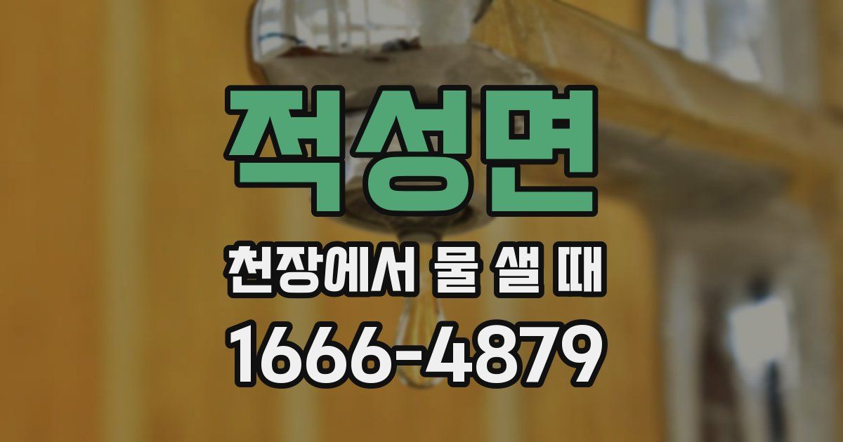 적성면 천장에서 물 샐 때