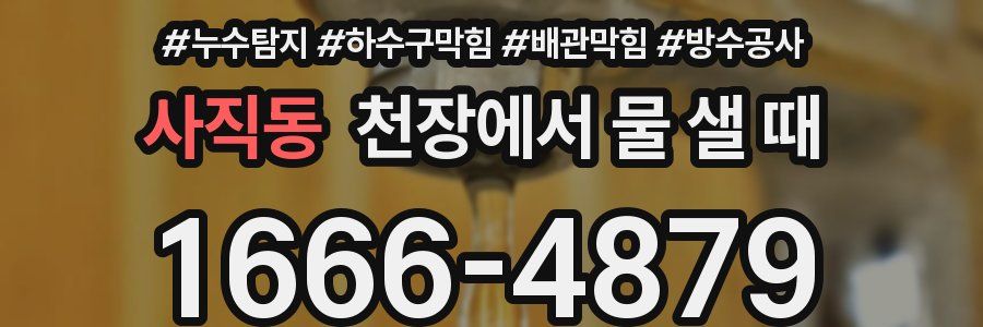 사직동 천장에서 물 샐 때