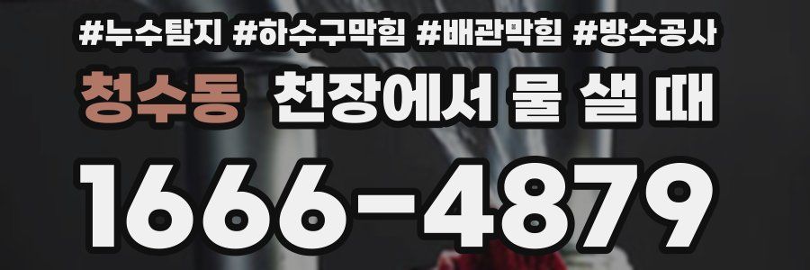 청수동 천장에서 물 샐 때