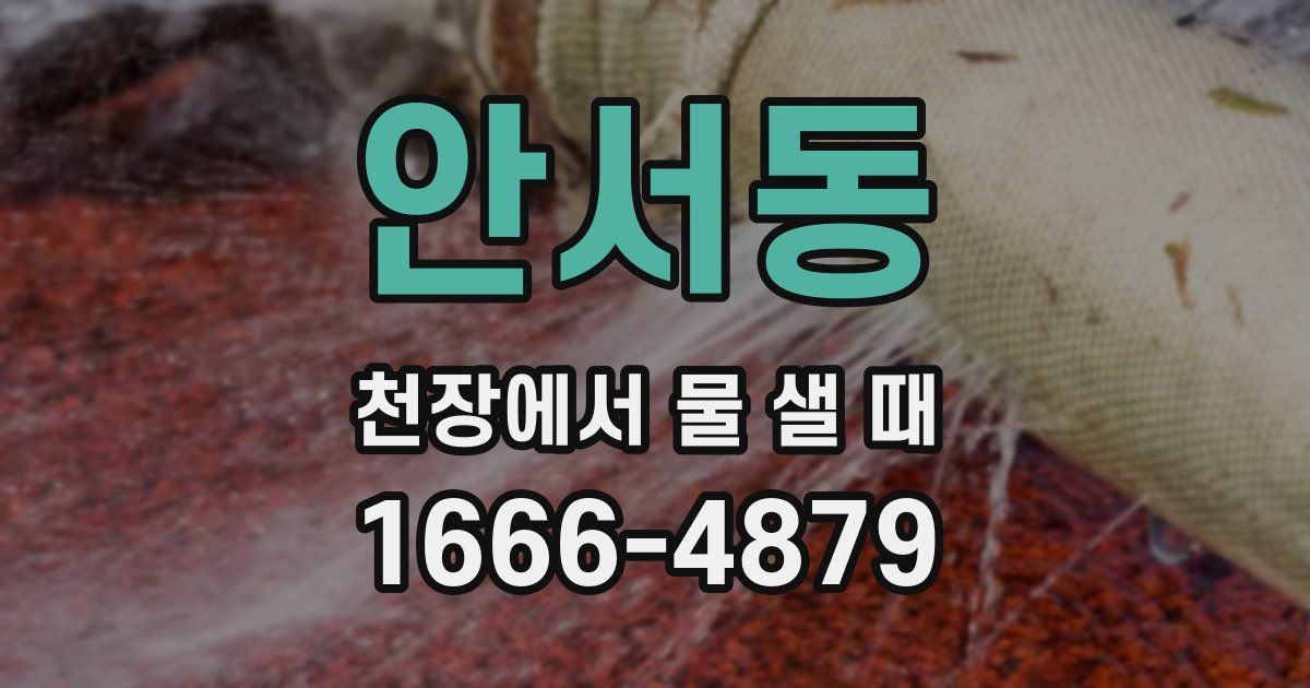 안서동 천장에서 물 샐 때