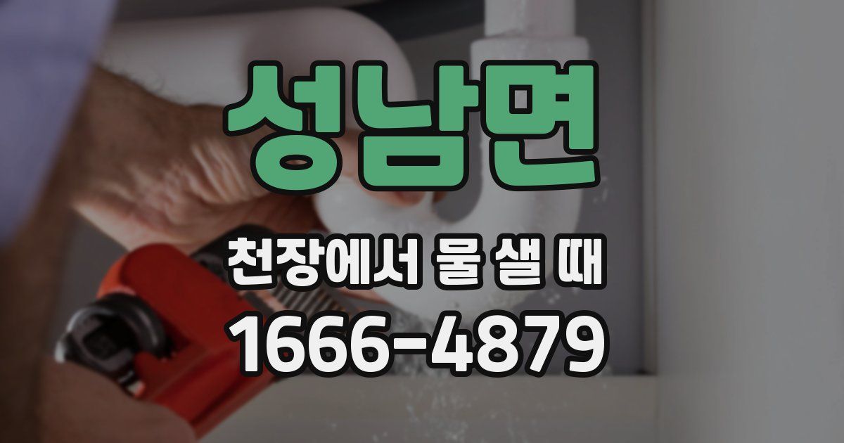 성남면 천장에서 물 샐 때