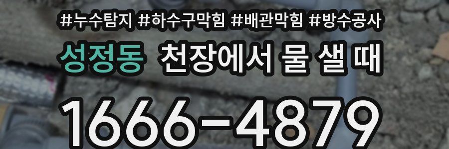 성정동 천장에서 물 샐 때