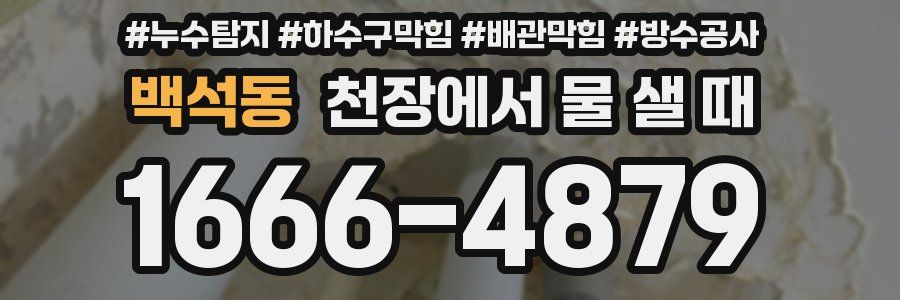 백석동 천장에서 물 샐 때