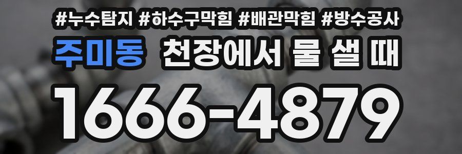 주미동 천장에서 물 샐 때