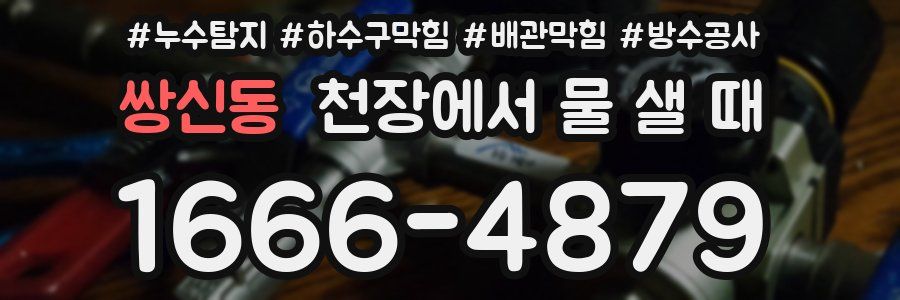 쌍신동 천장에서 물 샐 때