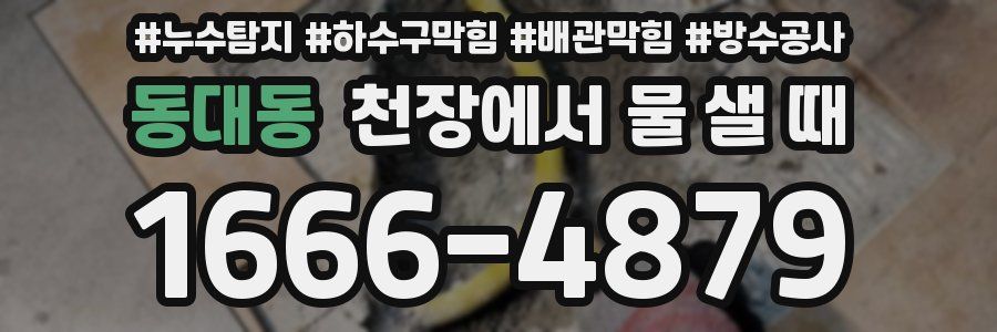 동대동 천장에서 물 샐 때