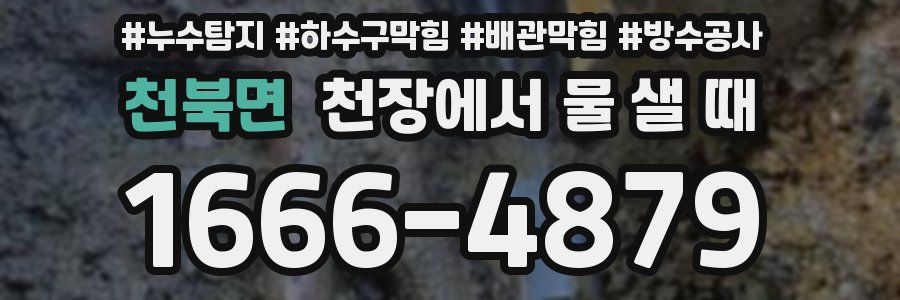 천북면 천장에서 물 샐 때