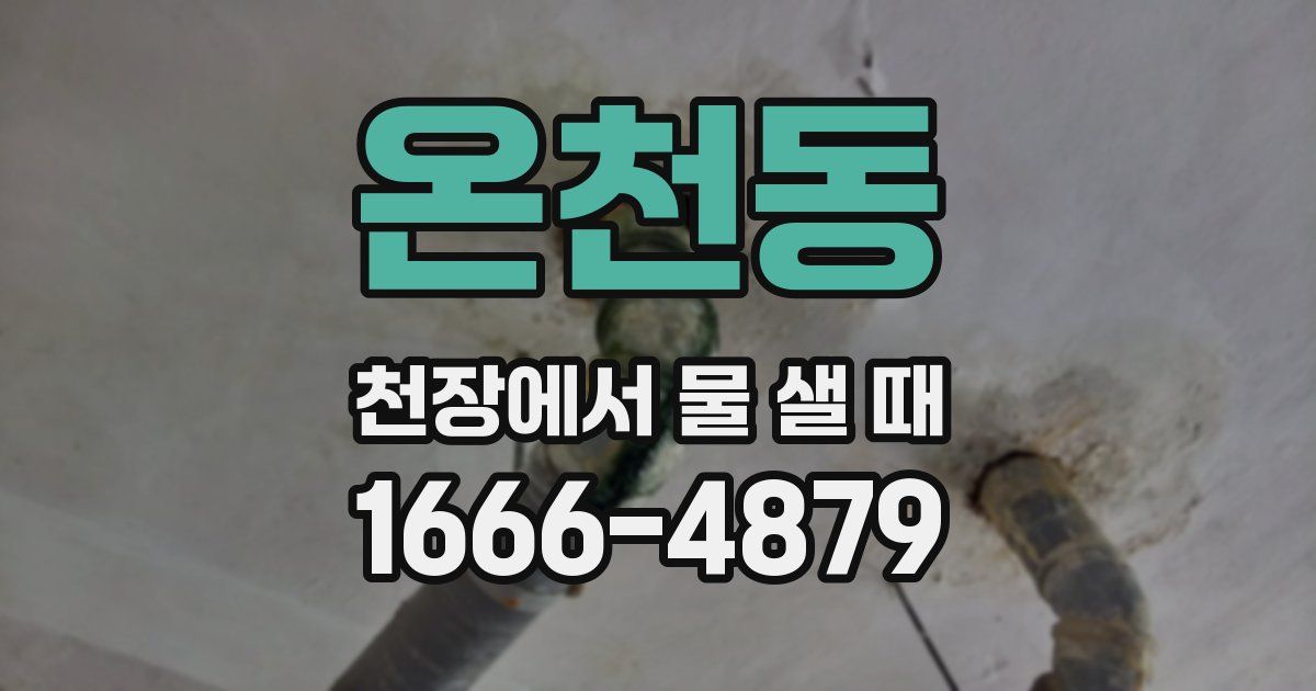온천동 천장에서 물 샐 때
