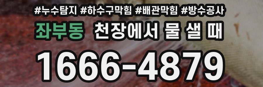 좌부동 천장에서 물 샐 때